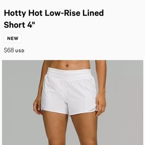 Lululemon Hotty Hot LR short 4” lined